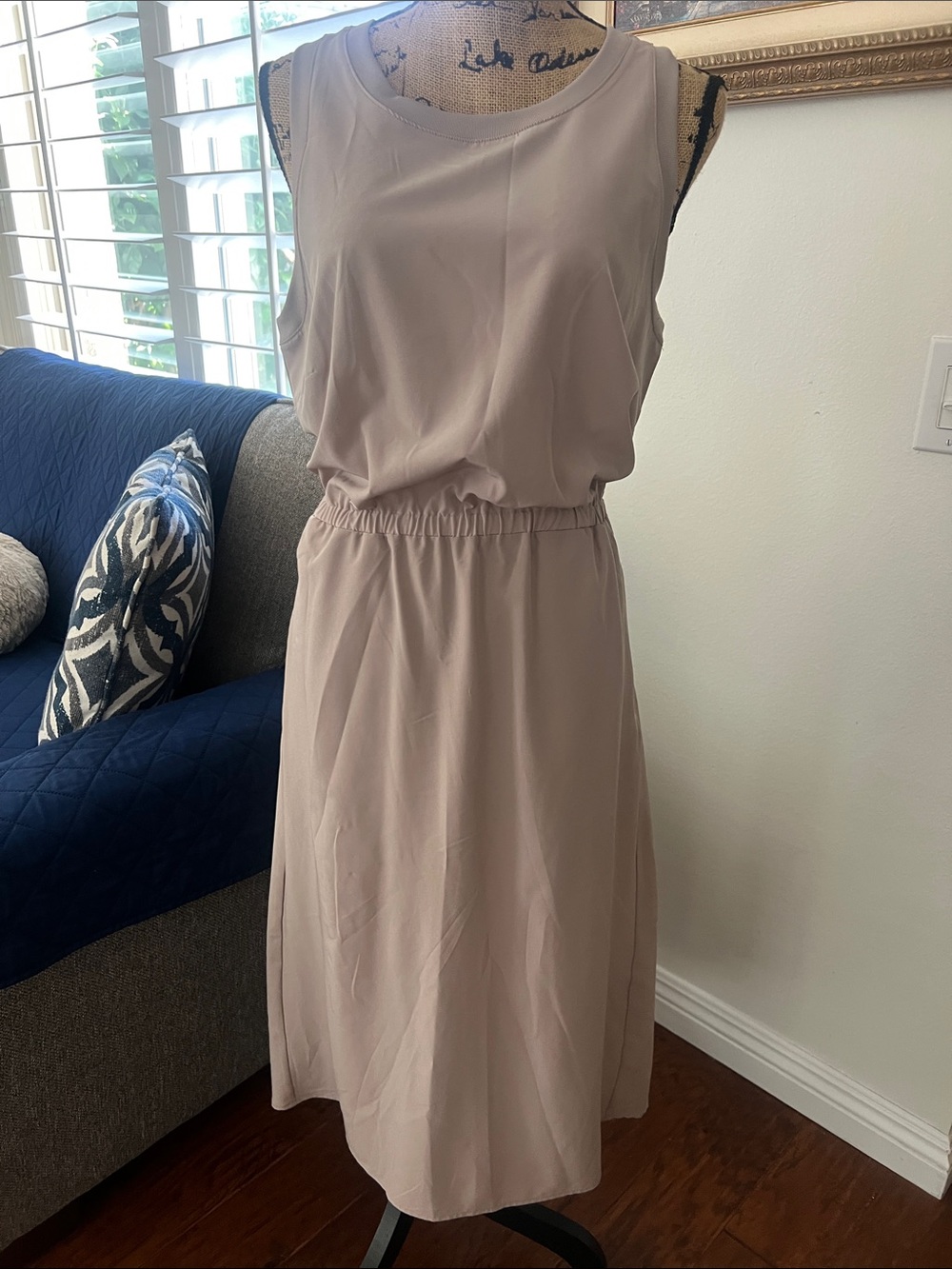 90 Degree By Reflex Sleeveless Blouson Dress in Taupe